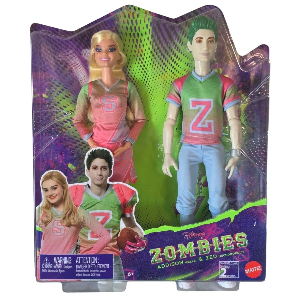 Disney Zombies Addison & Zed Doll Set Meg Donnelly Milo Manheim 12" NIB Sealed